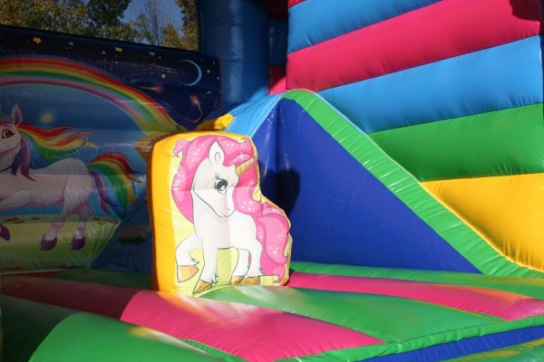 Inflatable unicorn bouncy castle